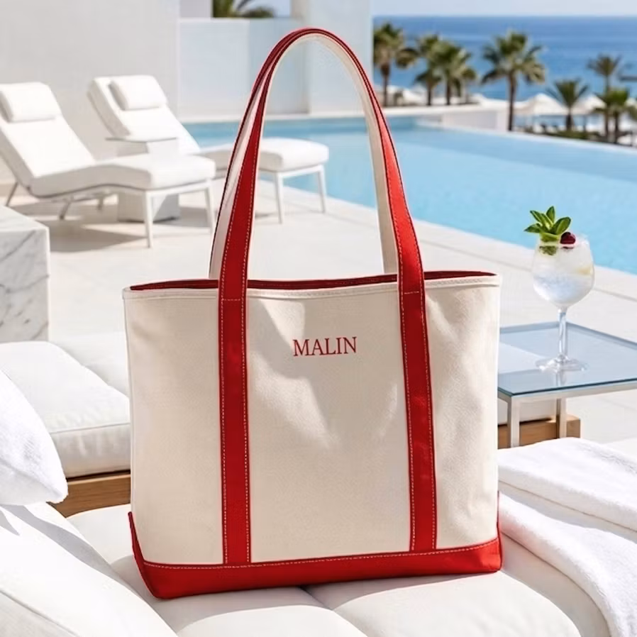 Tote bag med namn- röd