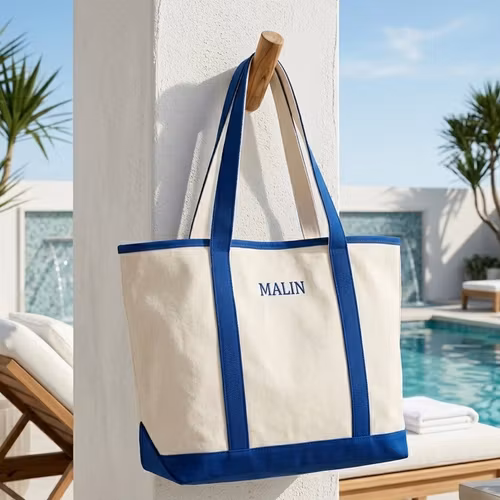 Tote bag med namn- blå