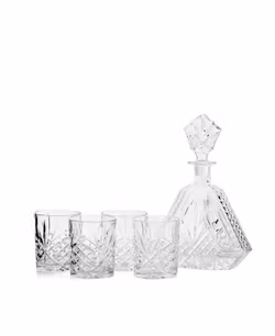 ELEGANTES KARAFFEN-SET, KARAFFE UND 4 GLÄSER