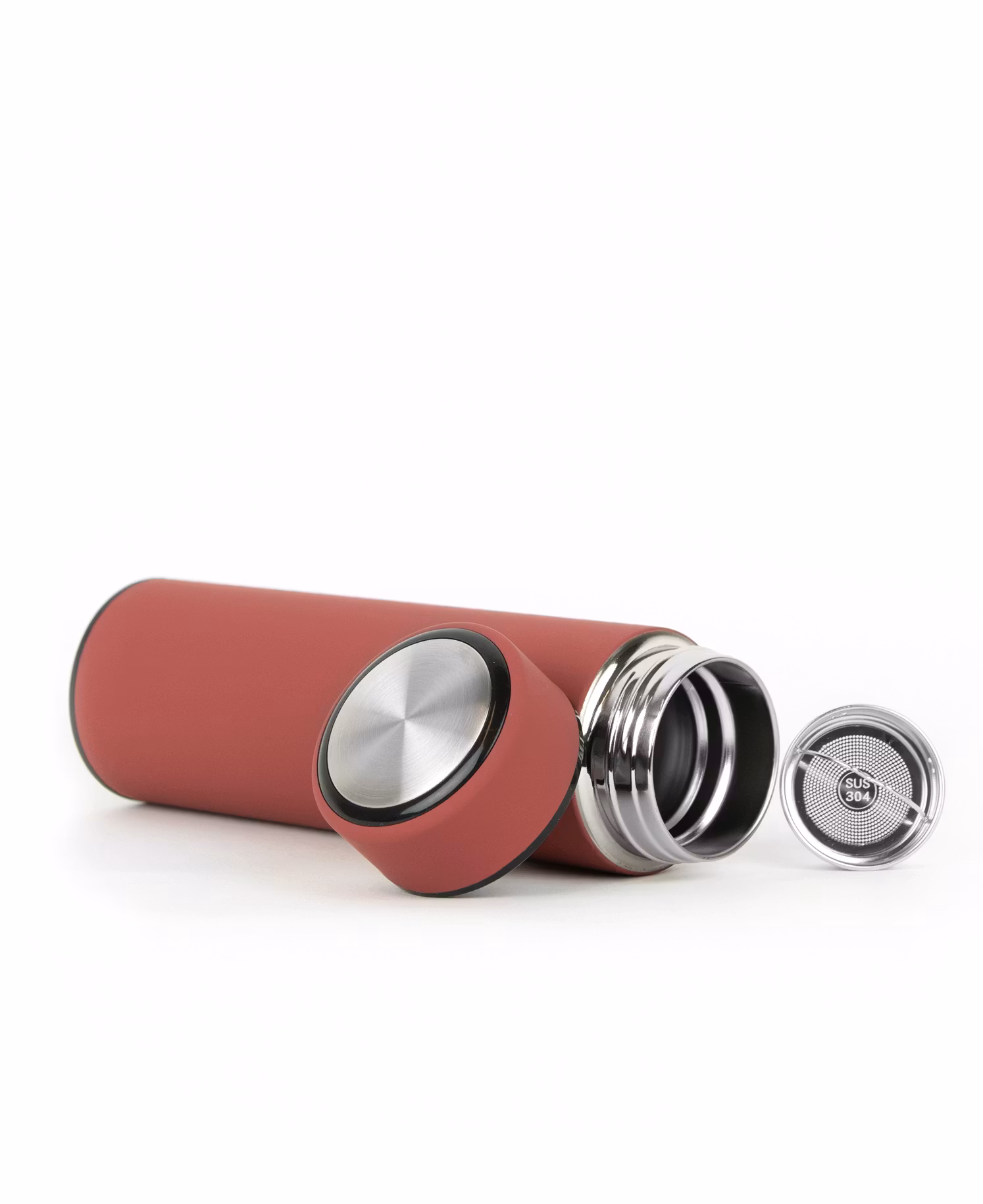 STILVOLLE THERMOSKANNE IM MATTEN DESIGN – ROT