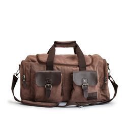 STILVOLLE, TRENDIGE DUFFELTASCHE AUS KUNSTLEDER VON SUTHERLAND & SONS – BRAUN