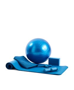Komplettes yoga-set aus umweltfreundlichem material - Blau