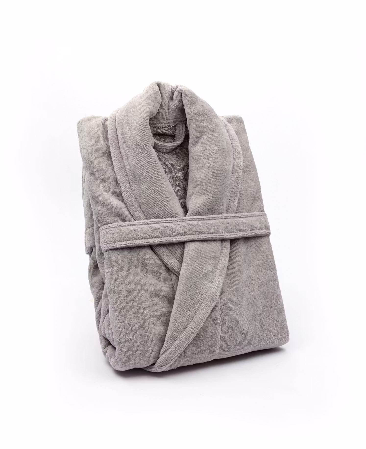 Weicher Bademantel aus Velours – GRAU