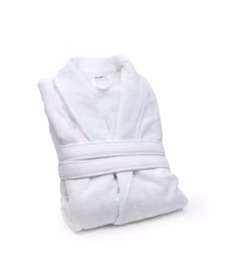 Weicher Bademantel aus Velours – WEISS