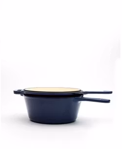 Tiefes Traktorpfannen-Set aus Gusseisen mit einer gusseisernen Bratpfanne – Mar Azul