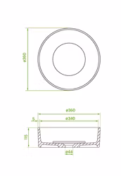 PERLE Servant 36 cm – Granitt Kompositt Grå
