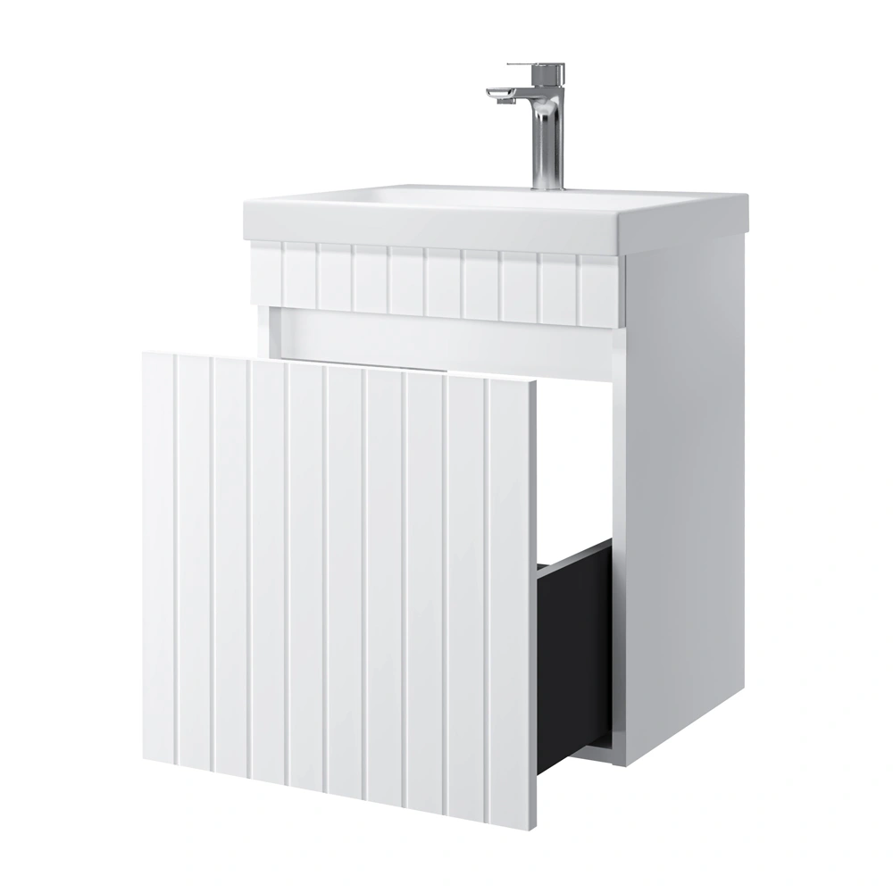 Kopi FLUTE 45cm med skuff (454 x 550 x 346 mm) hvit baderomsskap med servant