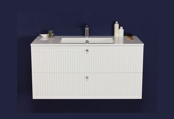 OPALINE 100cm hvit skap med servant