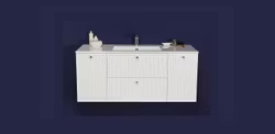 OPALINE 120 cm hvit skap med servant