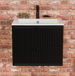 OPALINE 60cm svart skap med servant