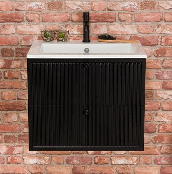 OPALINE 60cm svart skap med servant