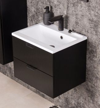 NOVA SLIM 50cm svart skap med servant