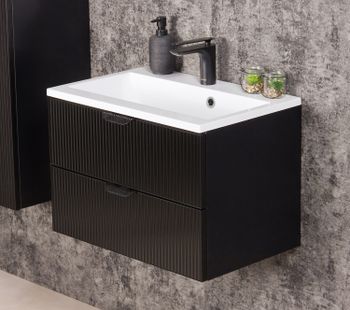 NOVA SLIM 60cm svart skap med servant