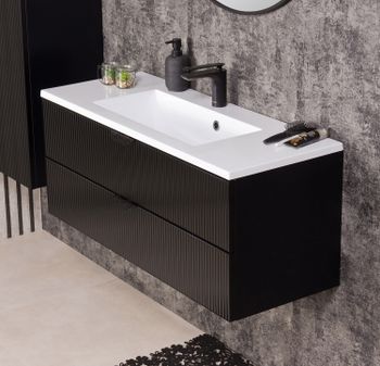 NOVA SLIM 100cm svart skap med servant