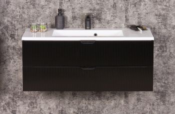 NOVA SLIM 100cm svart skap med servant