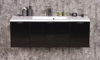 NOVA SLIM 120cm svart skap med servant