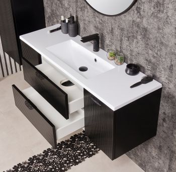 NOVA SLIM 120cm svart skap med servant