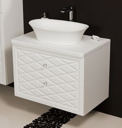 EDGE 80cm hvit skap med servant