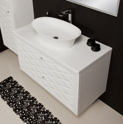 EDGE 103cm  hvit skap med servant