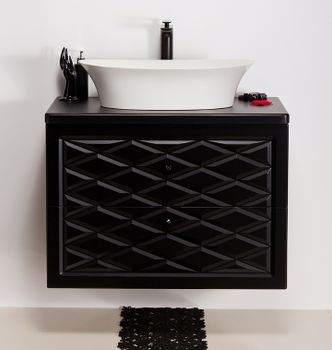 EDGE 80cm svart skap med servant