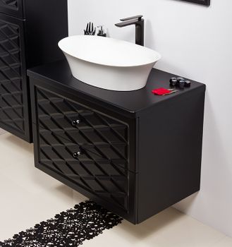 EDGE 80cm svart skap med servant