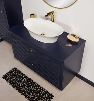 EDGE 103cm marineblått skap med servant