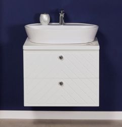 LINEA 60cm hvit skap med servant