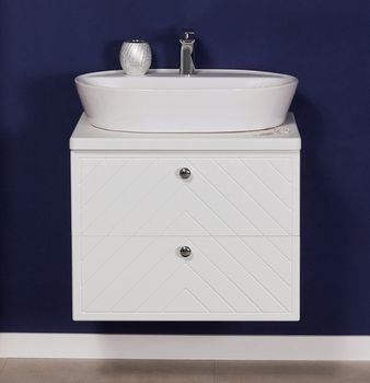 LINEA 60cm hvit skap med servant