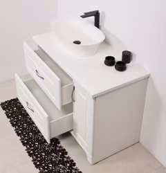 RETRO 100cm hvit skap med servant
