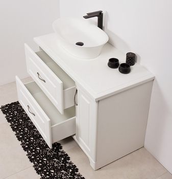 RETRO 100cm hvit skap med servant