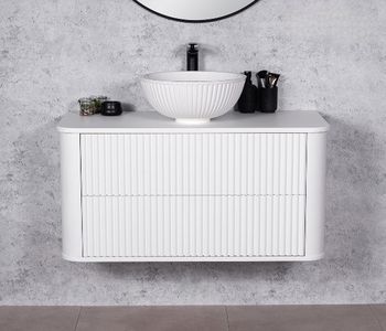 OLIVIA 100cm hvit skap med servant