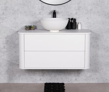 BLANCO 100cm hvit skap med servant