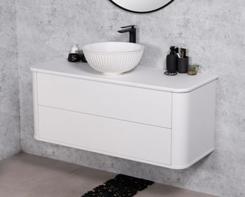 BLANCO 120cm hvit skap med servant