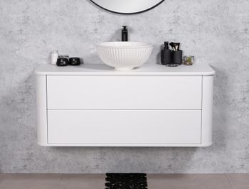 BLANCO 120cm hvit skap med servant