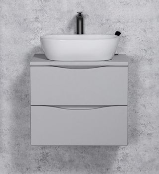 ELYA 60cm grått  skap med servant