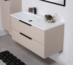 ELIN SOFT 100cm mild sand farge skap med servant