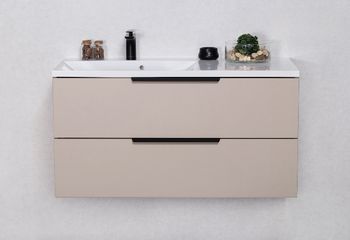 ELIN SOFT 100cm mild sand farge skap med servant
