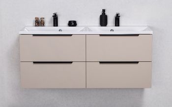 ELIN SOFT 120cm mild sand farge skap med 4 skuffer og servant
