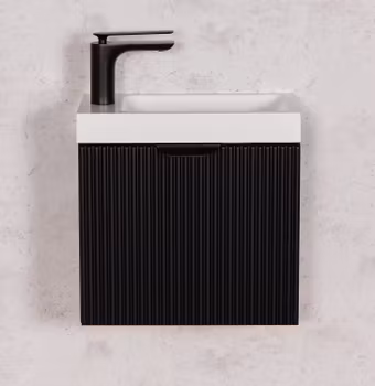 OPUS 40cm svart skap med servant og svart håndtak