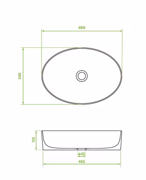 VITA PLUS Servant 48 cm – Keramisk Hvit Høyglans