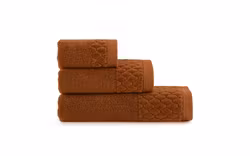 Antibakteriell håndklepakke Carlo 1 stk. 30x50 cm, 1 stk. 50x100 cm 1 stk. 70x140 cm  terrakotta