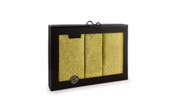 Antibakteriell håndklepakke Carlo 1 stk. 30x50 cm, 1 stk. 50x100 cm ,1 stk. 70x140 cm olivengrønt