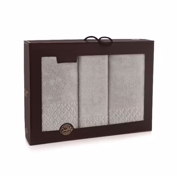 Antibakteriell håndklepakke Carlo 1 stk. 30x50 cm, 1 stk. 50x100 cm, 1 stk. 70x140 cm  beige