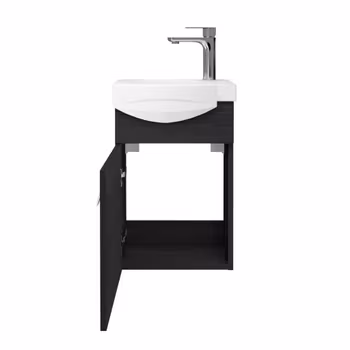 SELECT 40cm (368 x 550 x 214 mm) svartbrun baderomsskap med servant