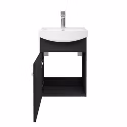 SELECT 40cm (408 x 550 x 257 mm) svartbrun baderomsskap med servant