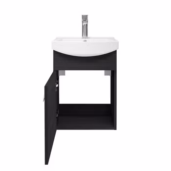 SELECT 40cm (408 x 550 x 257 mm) svartbrun baderomsskap med servant