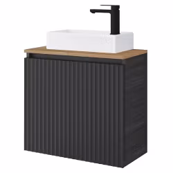 HEIDI 56cm (560 x 550 x 300 mm) svartbrun baderomsskap med servant