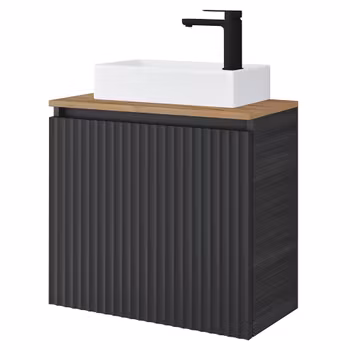 HEIDI 56cm (560 x 550 x 300 mm) svartbrun baderomsskap med servant