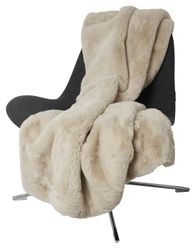 Pläd Fluffy Beige