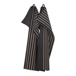 Viktor 2-pack kökshandduk  sand/svart